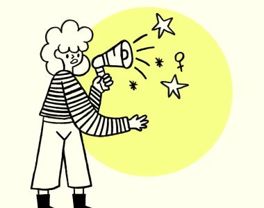 Ilustración: persona con un megáfono