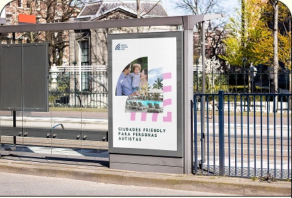 Marquesina con branding inclusivo de Autism Friendly Club